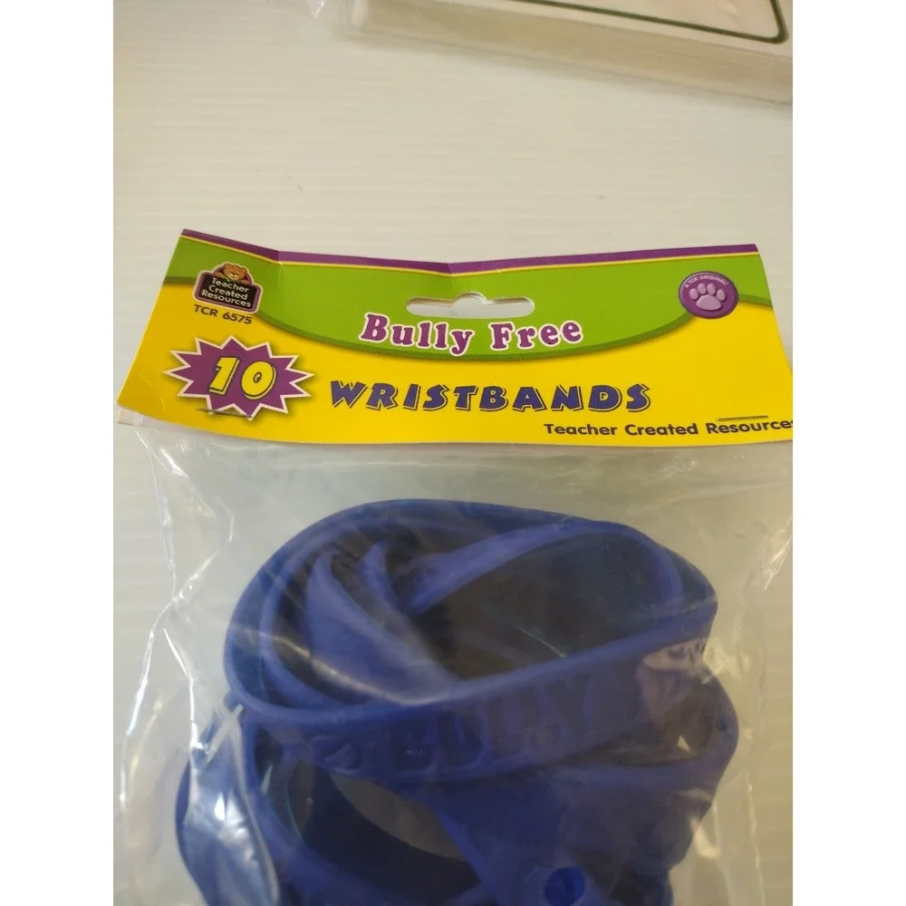 Teacher Created Resources Bully Free Wristband Blue 3‎ packs 30 Total Pieces